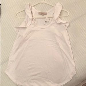 Loft ruffle racer back tank